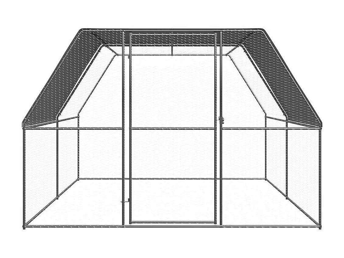 Pollaio 3x4x2 m acciaio zincato