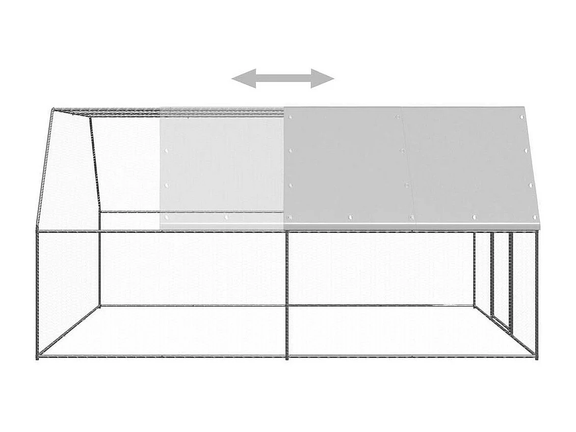 Pollaio 3x4x2 m acciaio zincato