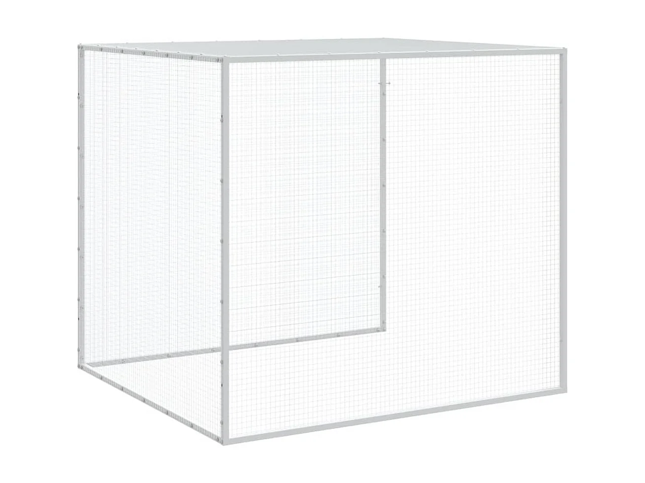 Gallinero con tejado gris claro 403x98x90 cm acero galvanizado