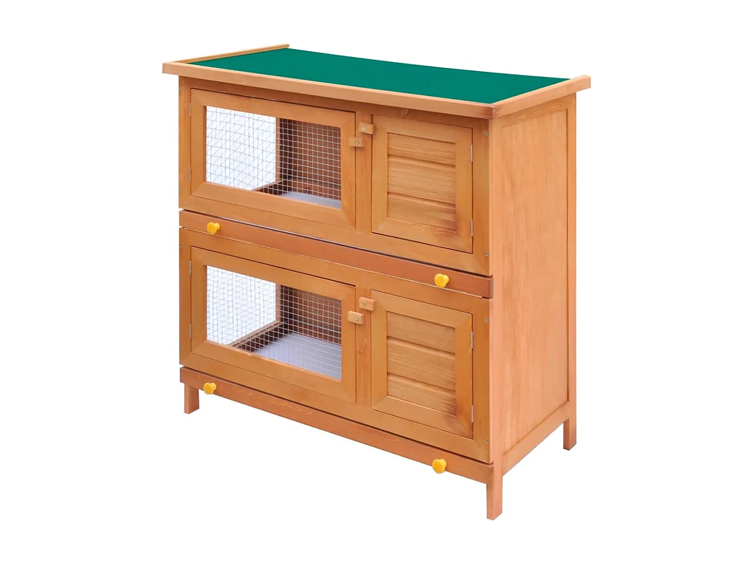 Clapier d'extérieur Enclos pour petits animaux 4 portes Bois