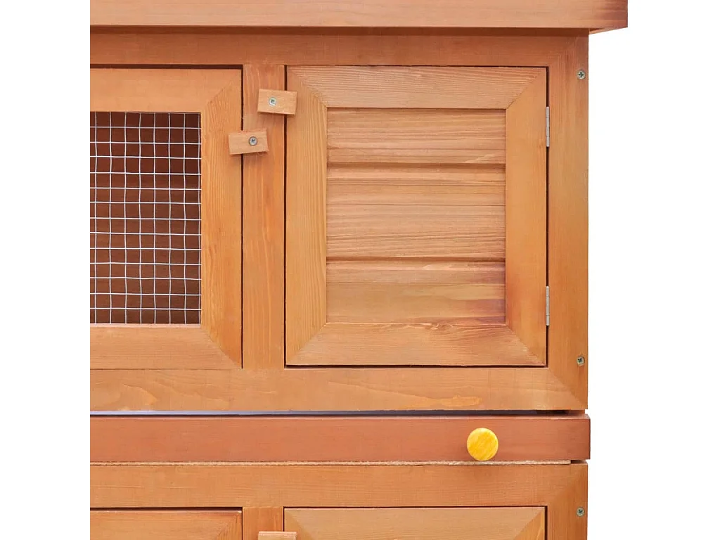 Clapier d'extérieur Enclos pour petits animaux 4 portes Bois