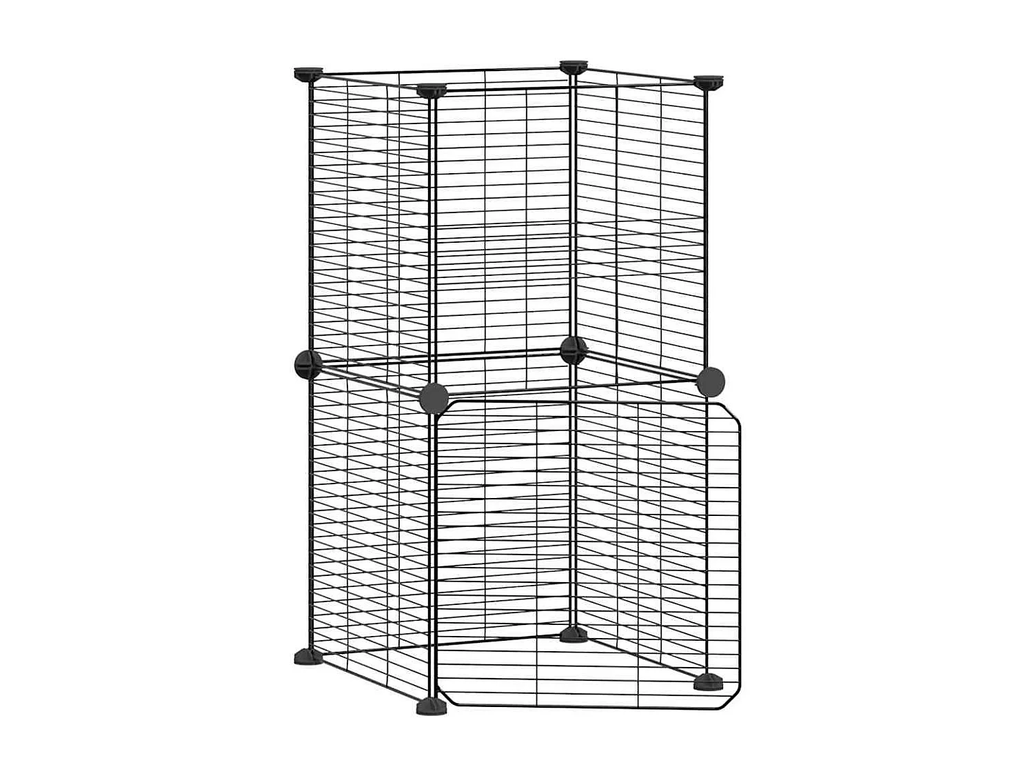 Gaiola para animais de estimação com 8 painéis e porta preta 35x35 cm