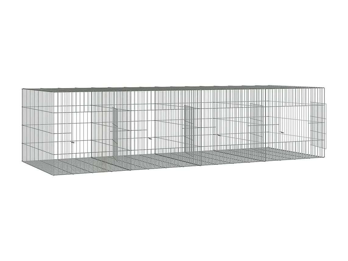 Jaula para conejos 4 paneles 217x79x54 cm Hierro galvanizado