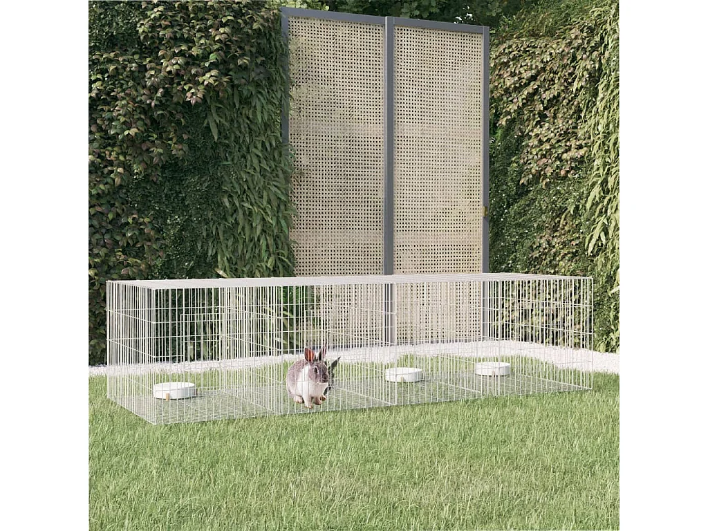 Konijnenhok 4 panelen 217x79x54 cm Gegalvaniseerd ijzer