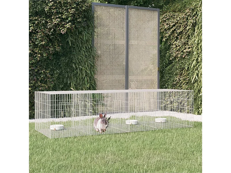 Konijnenhok 4 panelen 217x79x54 cm Gegalvaniseerd ijzer