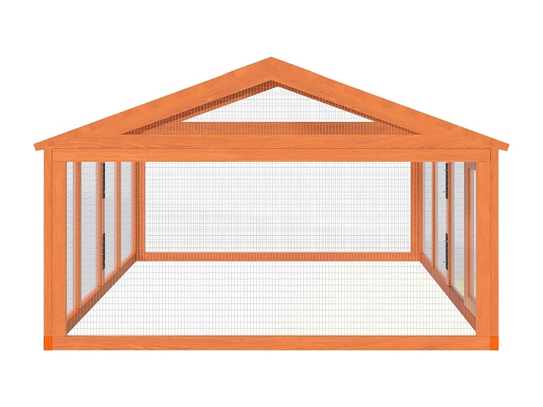 Bruin dierenverblijf 200x112,5x74 cm massief grenenhout