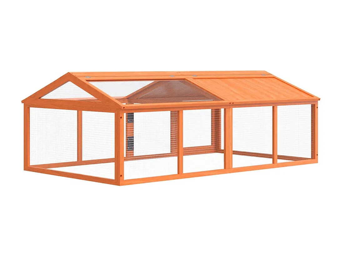 Bruin dierenverblijf 200x112,5x74 cm massief grenenhout