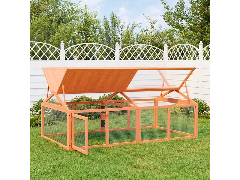 Recinto per animali marrone 200x112,5x74 cm in legno massello di pino