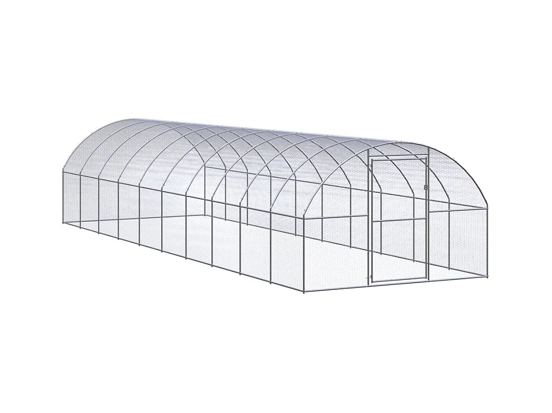 Poulailler d'extérieur 3x10x2 m Acier galvanisé
