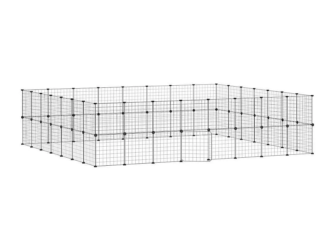 Gaiola para animais de estimação com 60 painéis e porta preta 35x35 cm