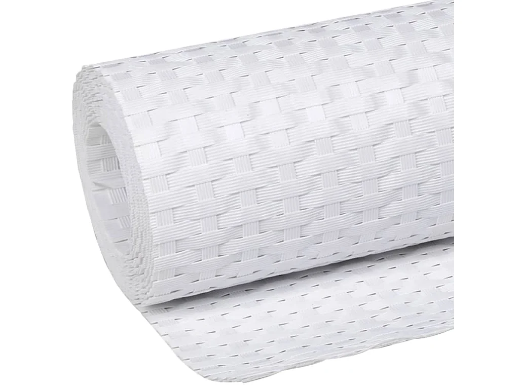 Paravento bianco per balcone 600x80 cm in resina intrecciata