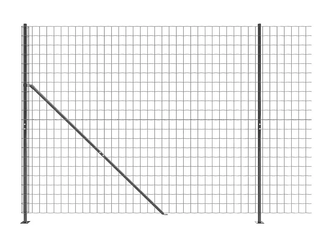 Maschendrahtzaun mit anthrazitfarbenem Rand 1,8x10 m