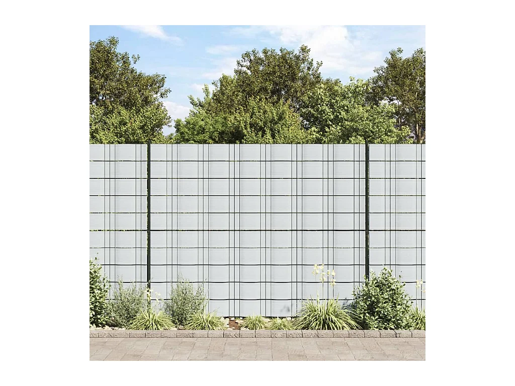 Brises-vues de jardin 10 pcs gris clair 252,5x19 cm PVC
