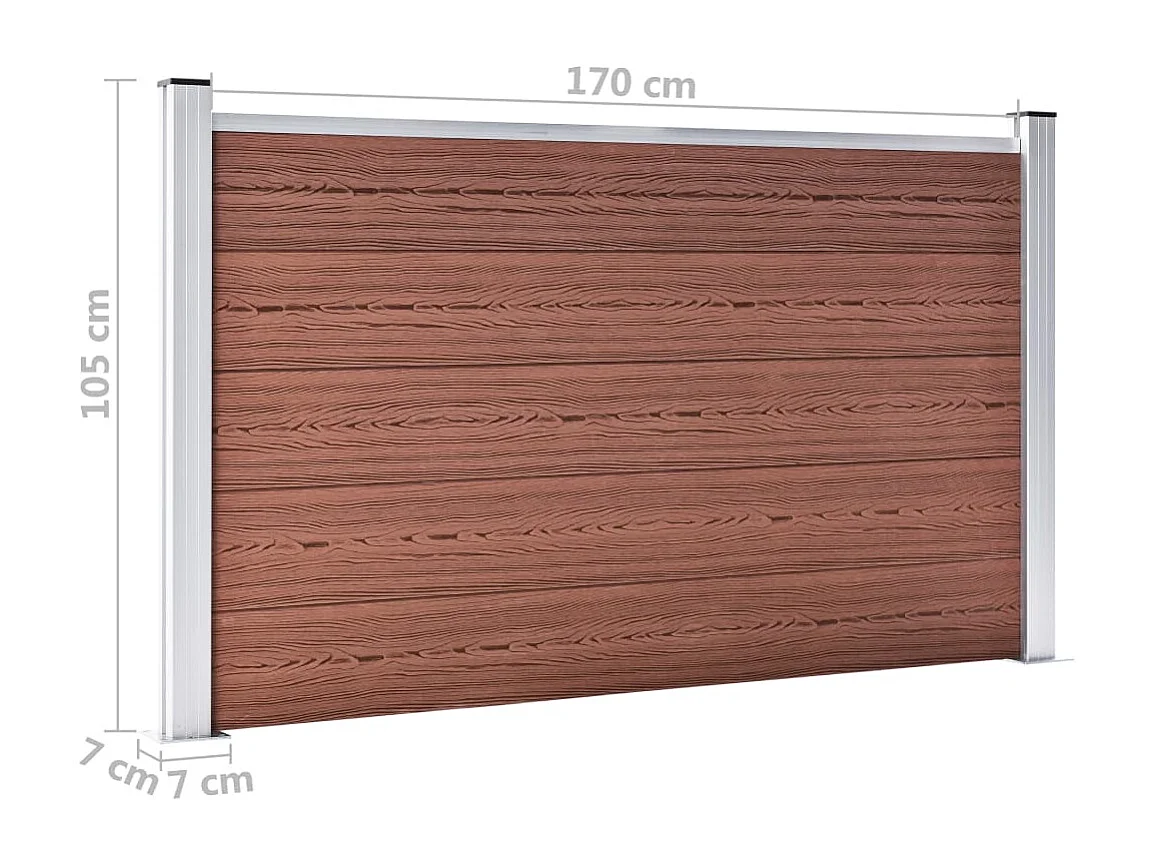 Recinzione da giardino in WPC 353x106 cm marrone