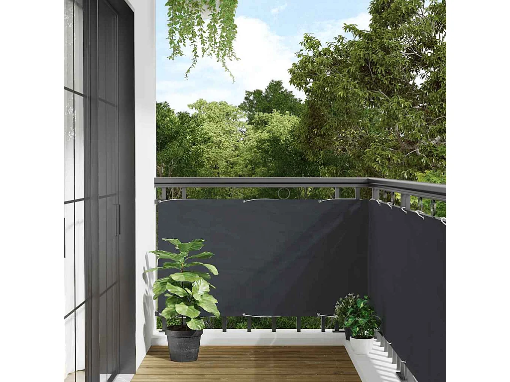anthrazit Balkon Sichtschutz 300x75 cm PVC