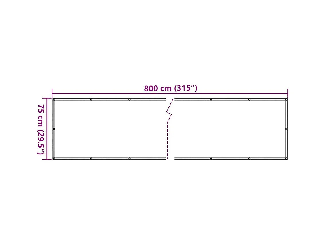 telo privacy balcone bianco 800x75 cm PVC
