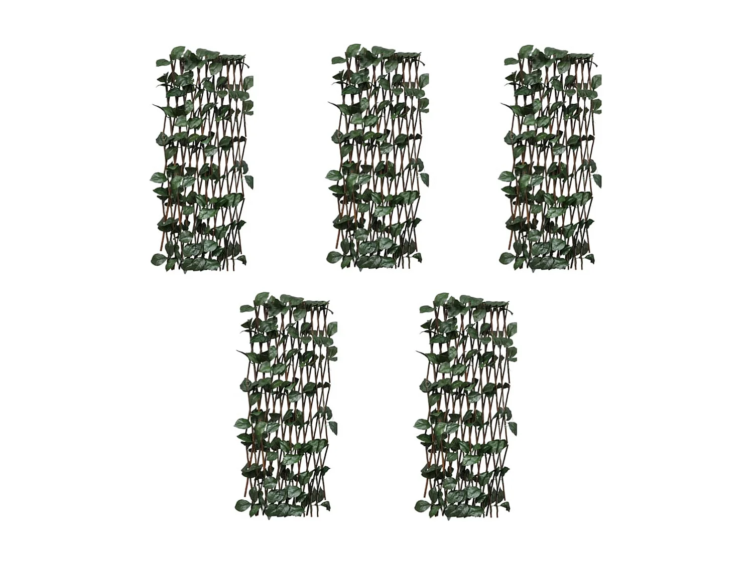 Cl?tures à treillis de saule 5pcs feuille artificielle 180x60cm