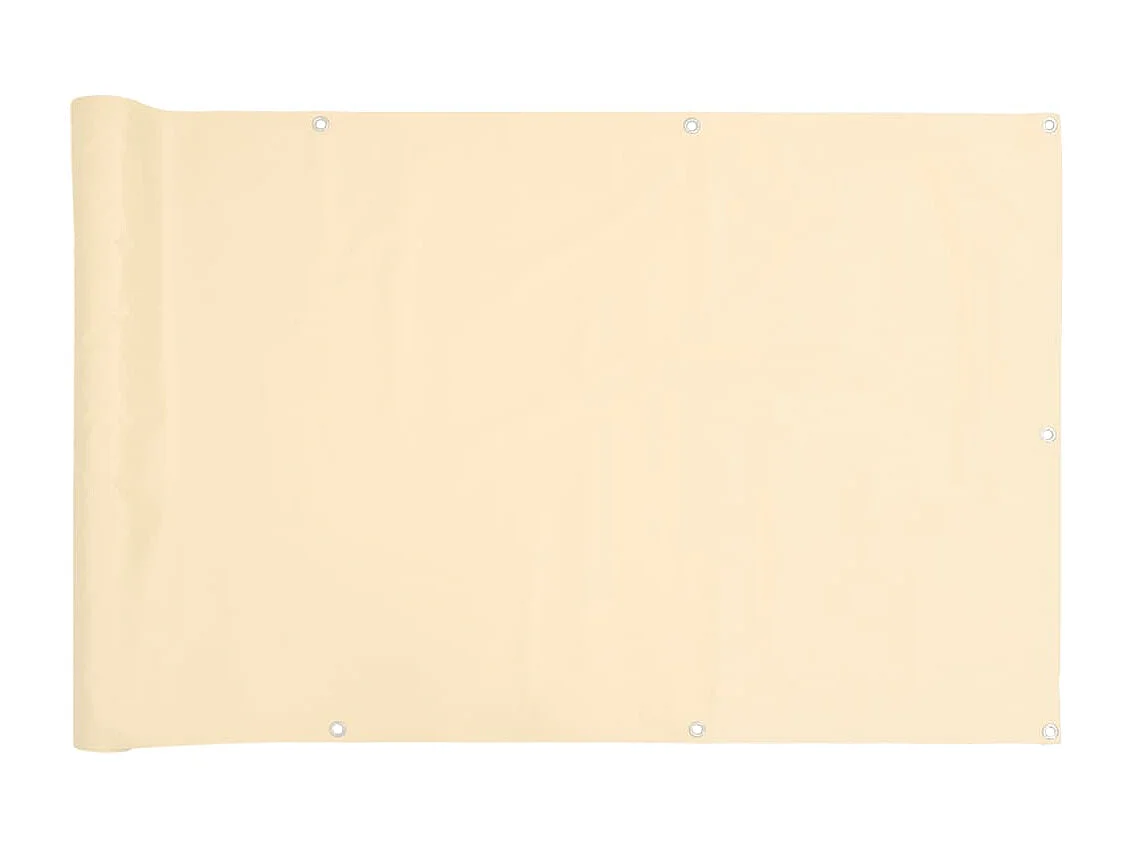 Mampara de privacidad para balcón color crema 1000x75 cm PVC