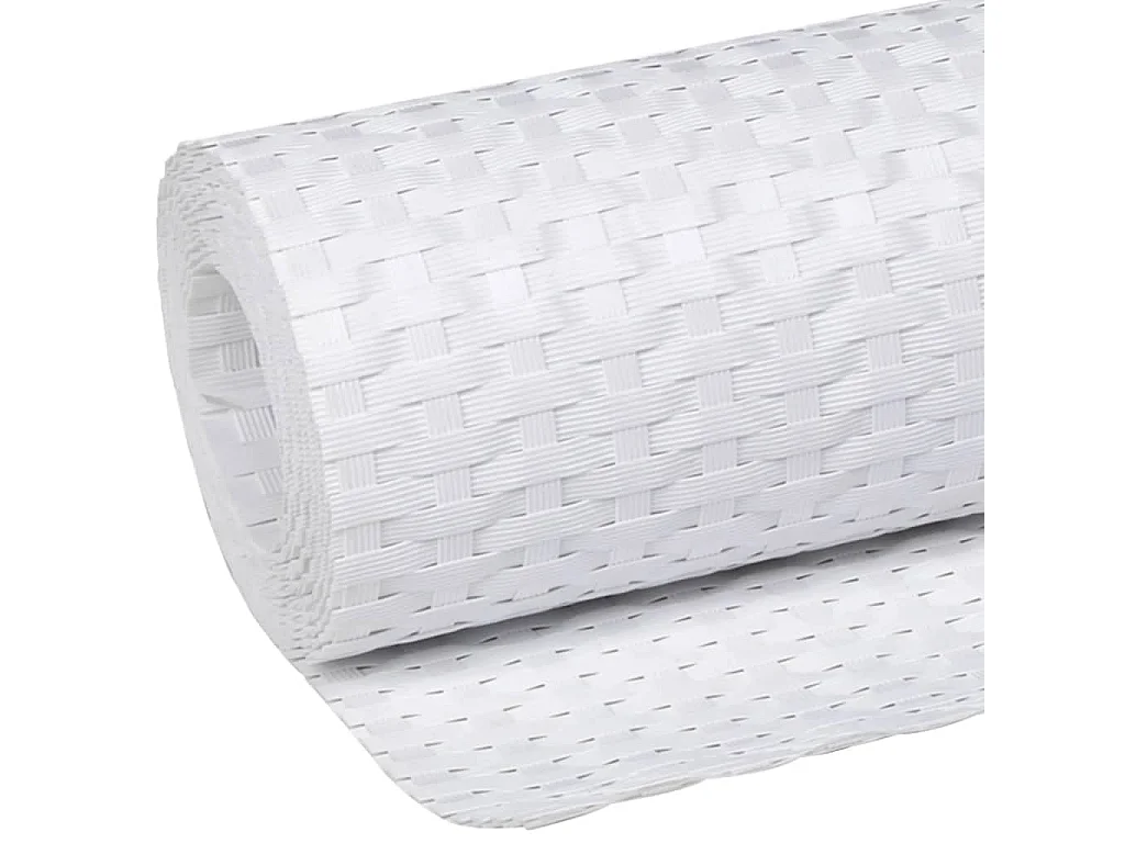 Weißer Balkonschirm 300x100 cm aus gewebtem Harz