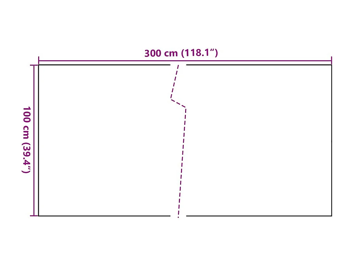 Weißer Balkonschirm 300x100 cm aus gewebtem Harz