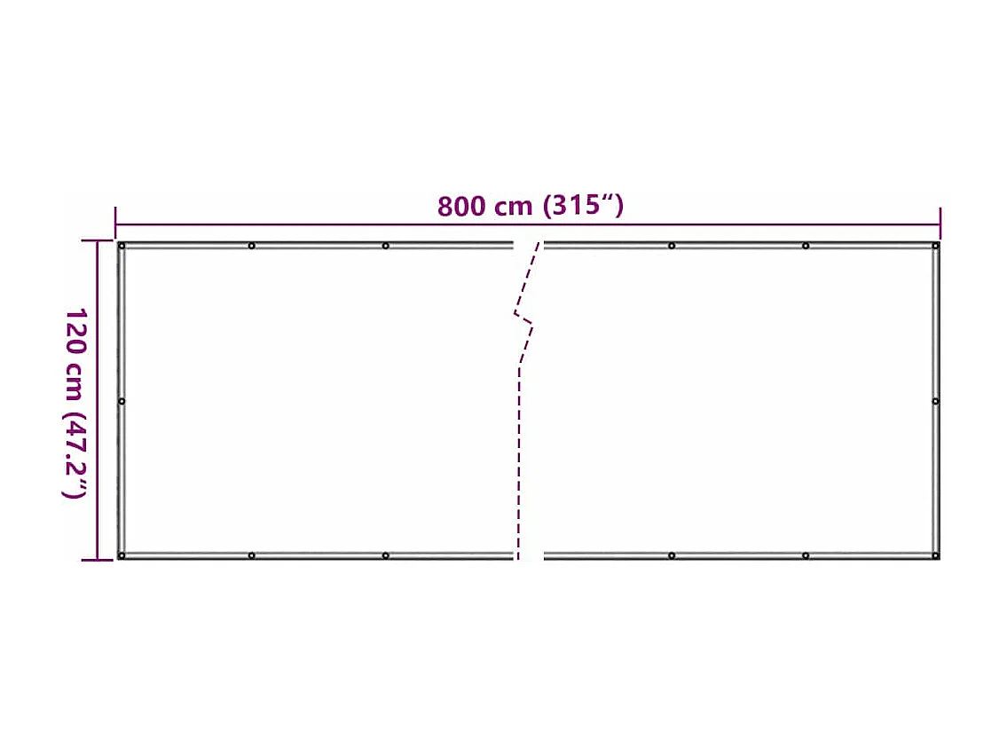 écran d'intimité de balcon gris 800x120 cm PVC