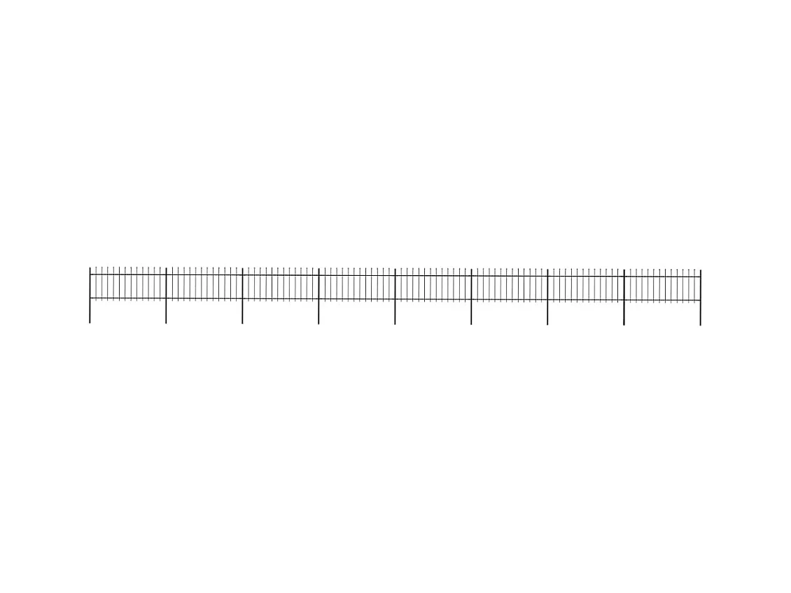 Cl?ture de jardin avec dessus en lance Acier 13,6 x 0,8 m Noir