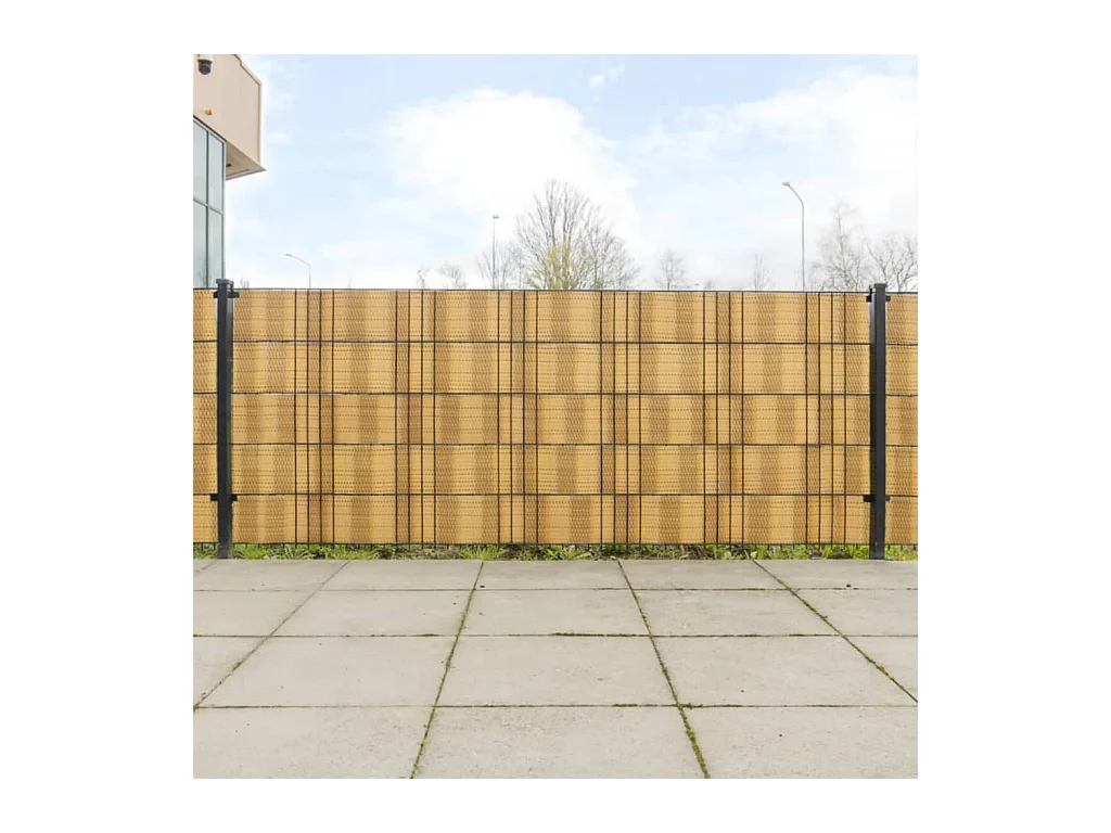 Paravents de balcon 5 pcs marron clair 255x19 cm résine tressée
