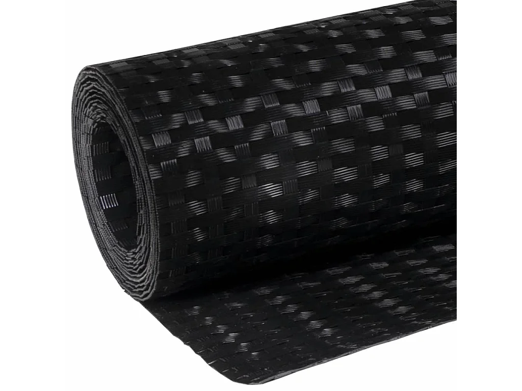 Paravento nero per balcone 500x90 cm in resina intrecciata