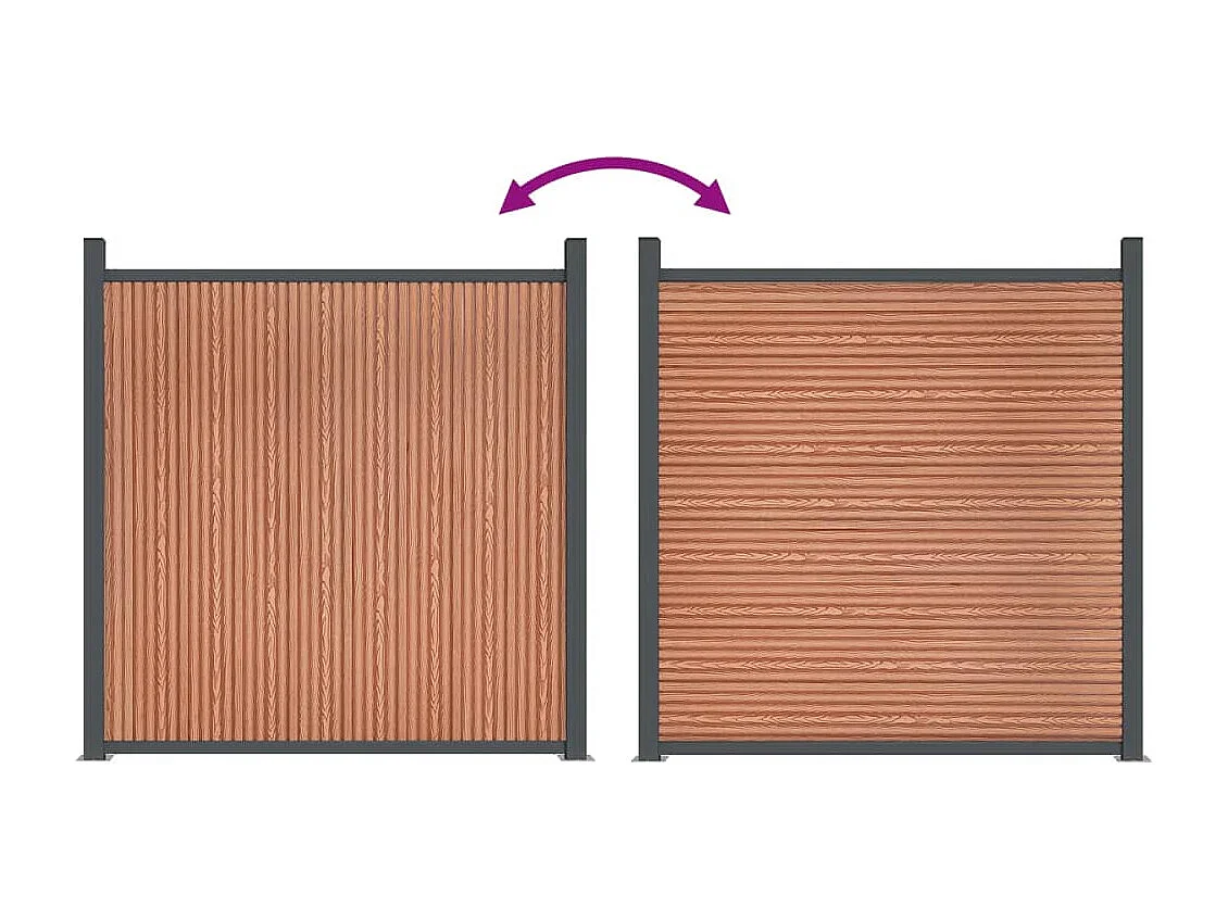 Braunes Zaunelement 180x186 cm WPC