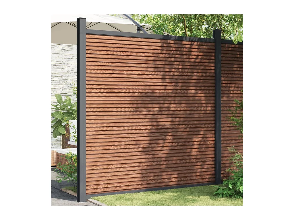 Panneau de cl?ture marron 180x186 cm WPC