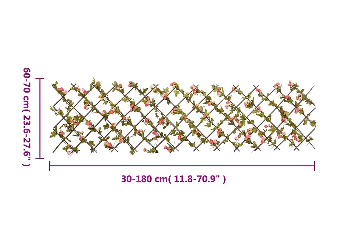 ?Treillis de lierre artificiel extensible rose foncé 180x60 cm