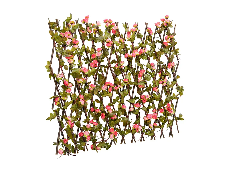 ?Dunkelrosa, erweiterbares künstliches Efeu-Spalier, 180 x 60 cm