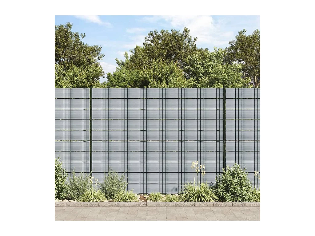 Brises-vues de jardin 10 pcs gris 252,5x19 cm PVC