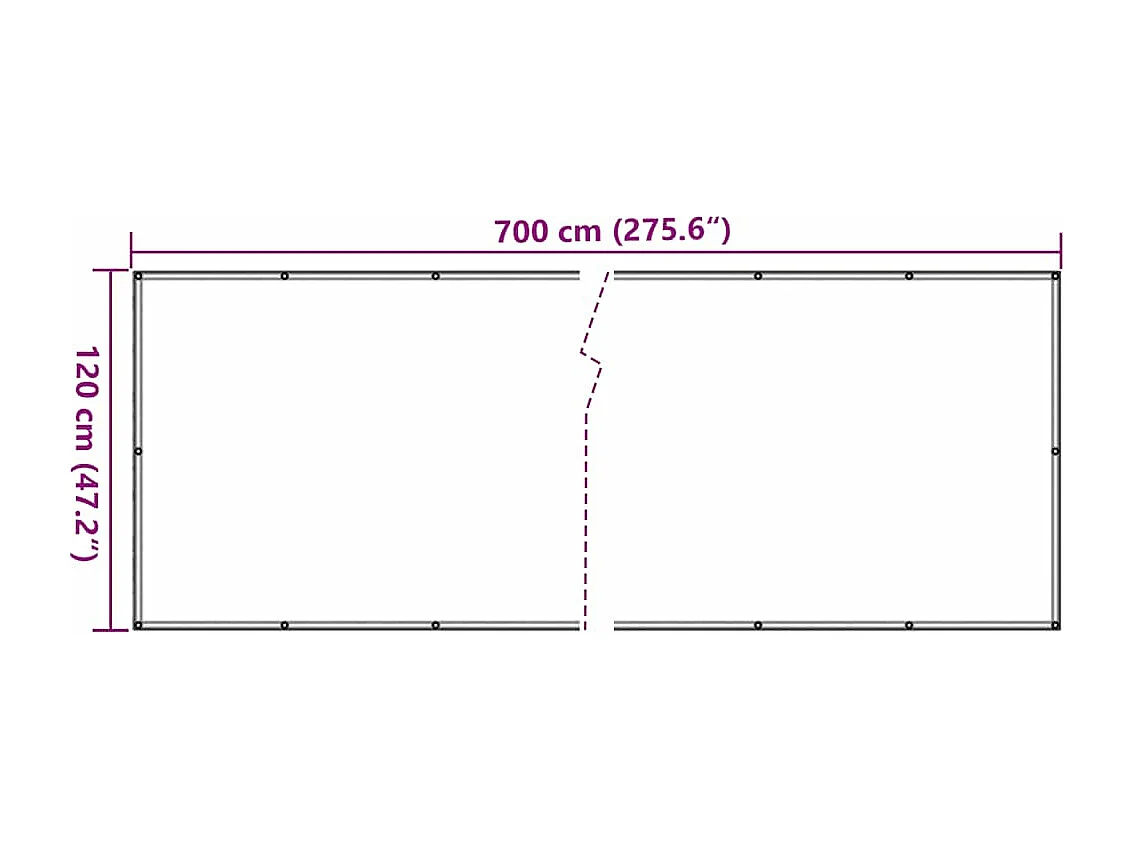 balkon privacy scherm crème 700x120 cm PVC