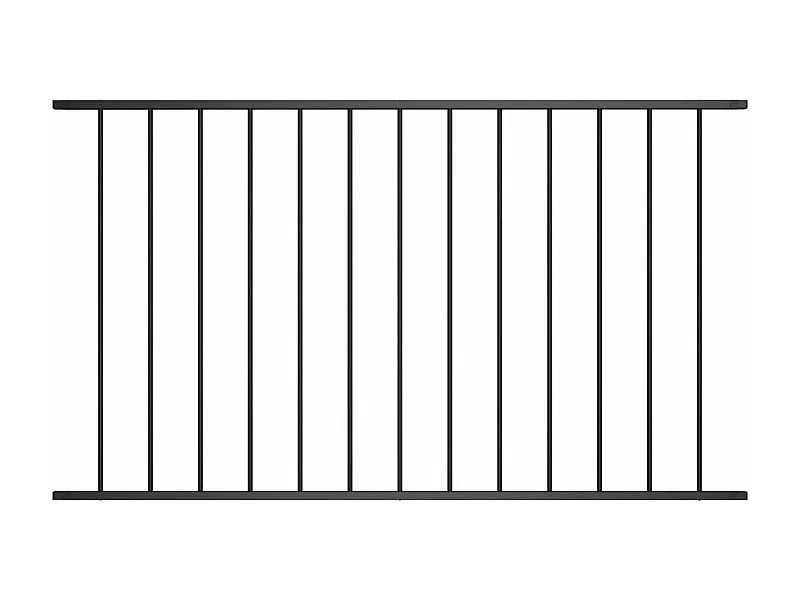 Zaunelement pulverbeschichteter Stahl 1,7x1m Schwarz