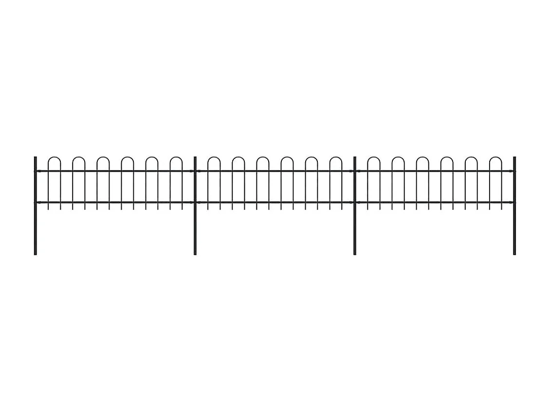 Cl?ture de jardin avec dessus en cerceau Acier 5,1 x 0,6 m Noir