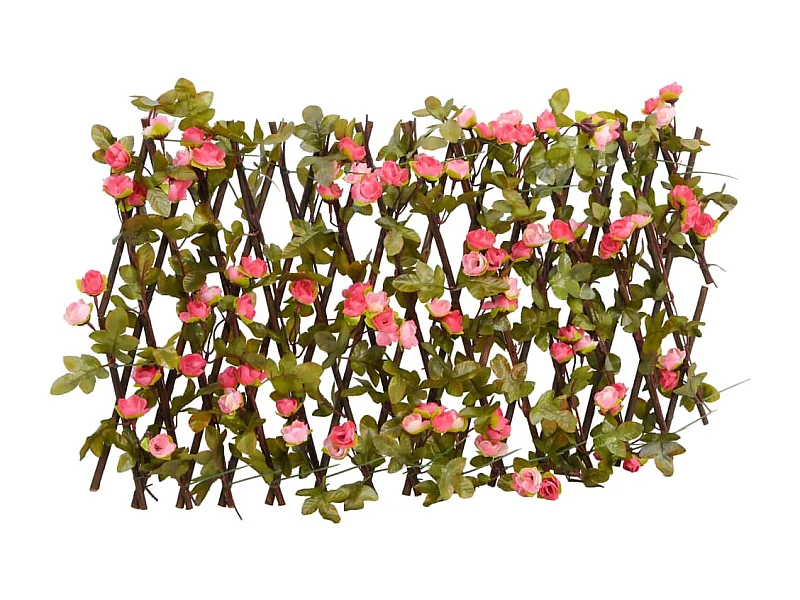?Dunkelrosa, erweiterbares künstliches Efeu-Spalier, 180 x 20 cm