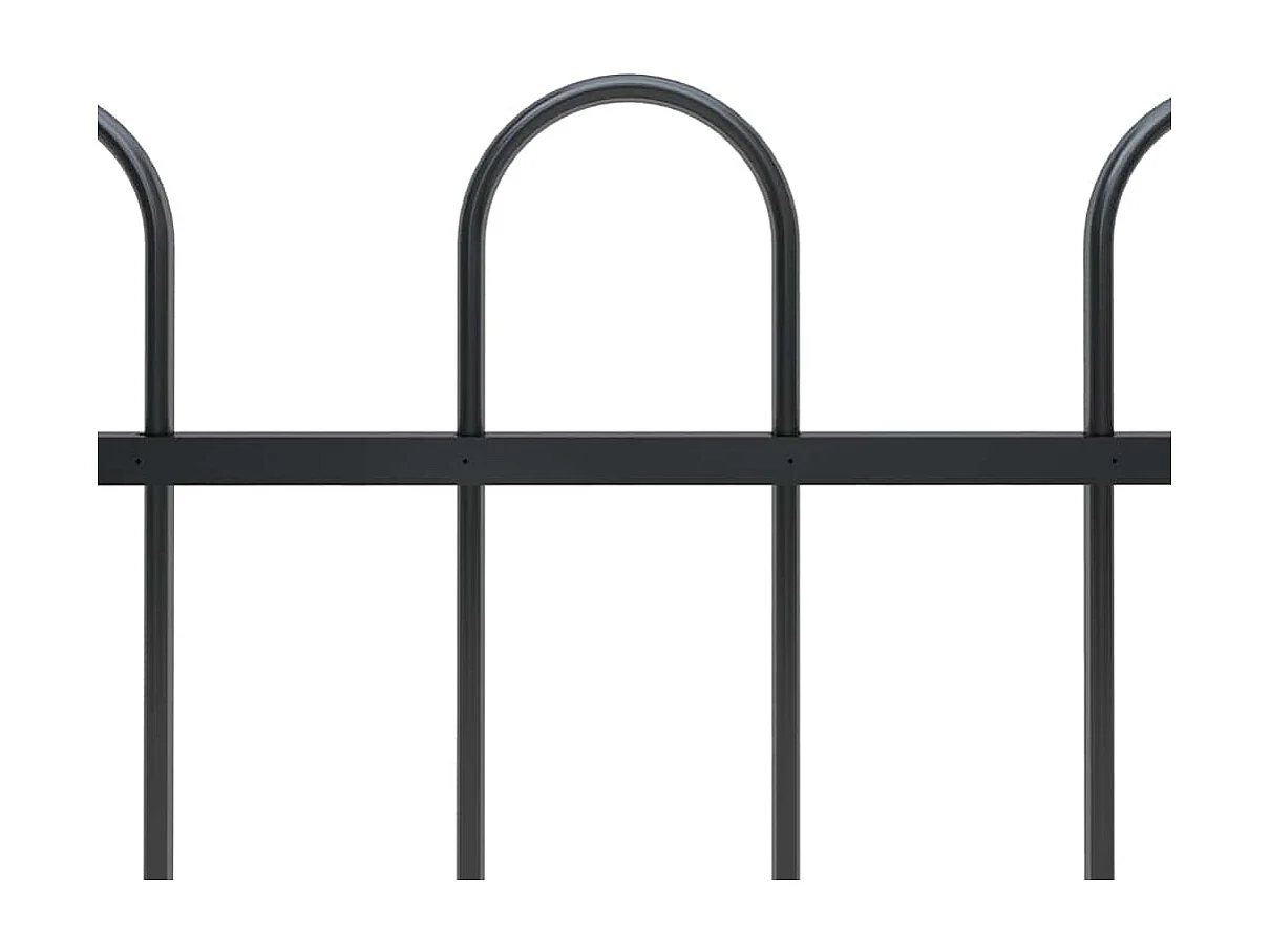 Cl?ture de jardin avec dessus en cerceau Acier 1,8 m Noir