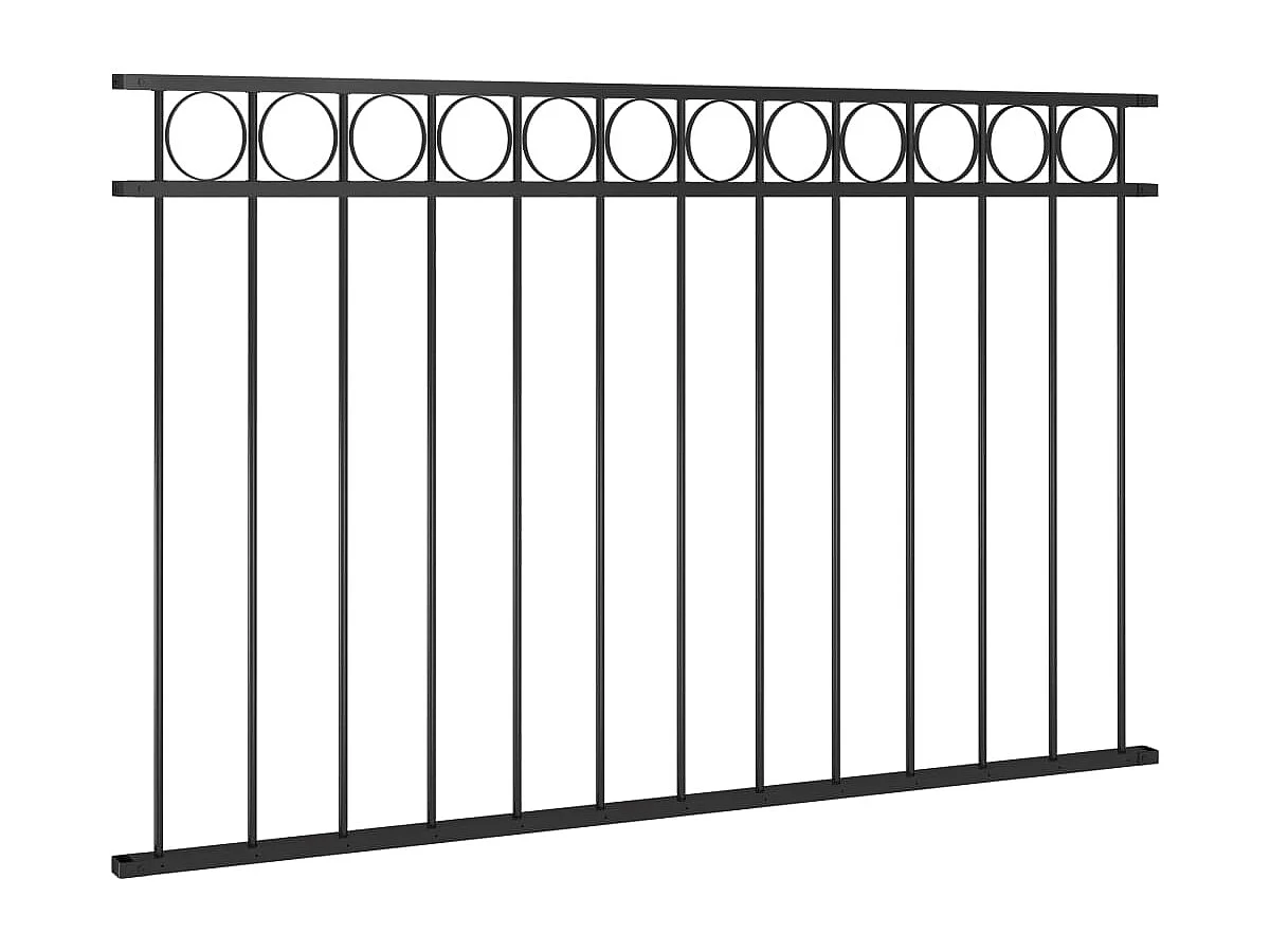Panel de valla de acero 1,7x0,8 m color negro