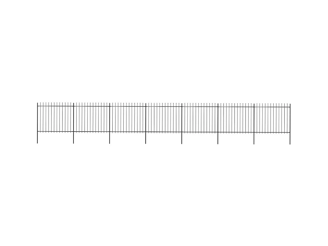 Cl?ture de jardin avec dessus en lance Acier 11,9 x 1,5 m Noir