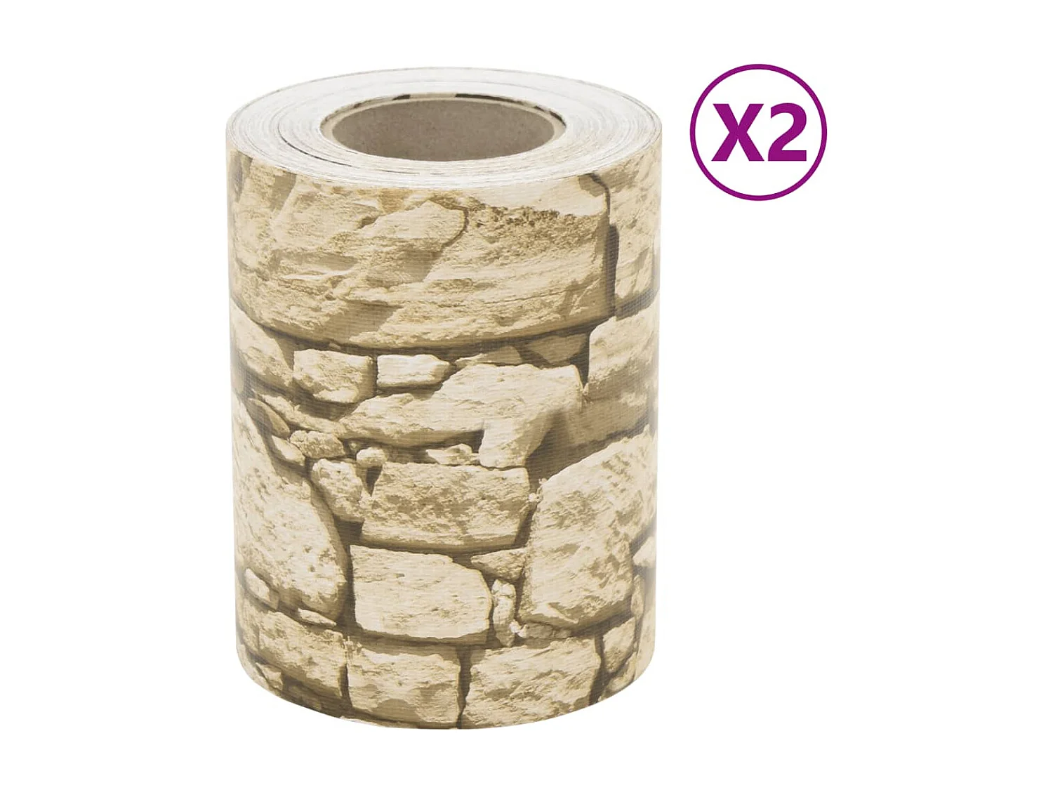 écrans d'intimités de jardin 2 pcs aspect pierre grossière PVC