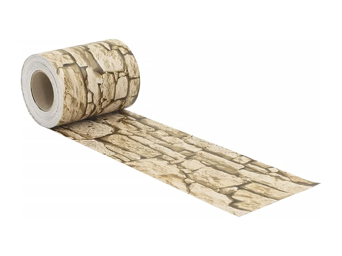 écrans d'intimités de jardin 2 pcs aspect pierre grossière PVC