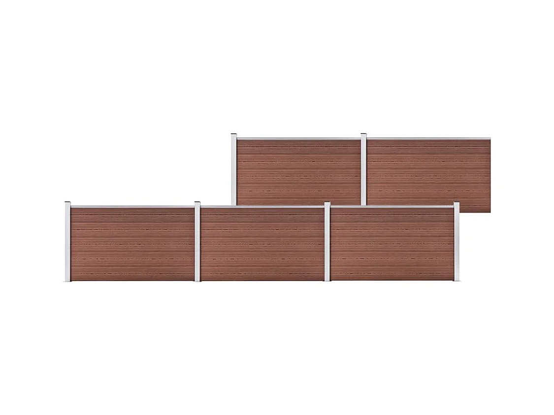 Cl?ture de jardin WPC 872x106 cm Marron