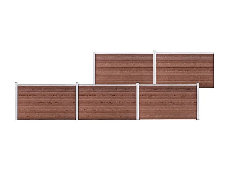 Recinzione da giardino in WPC 872x106 cm marrone