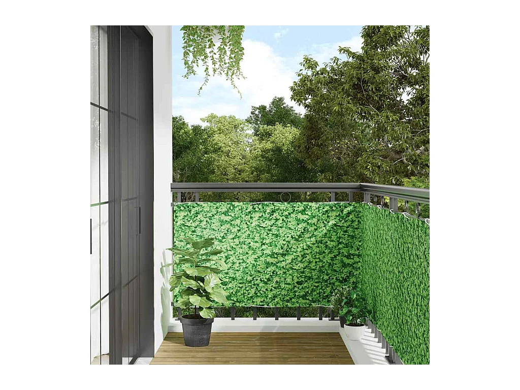 écran d'intimité de balcon aspect de plante vert 600x120 cm PVC