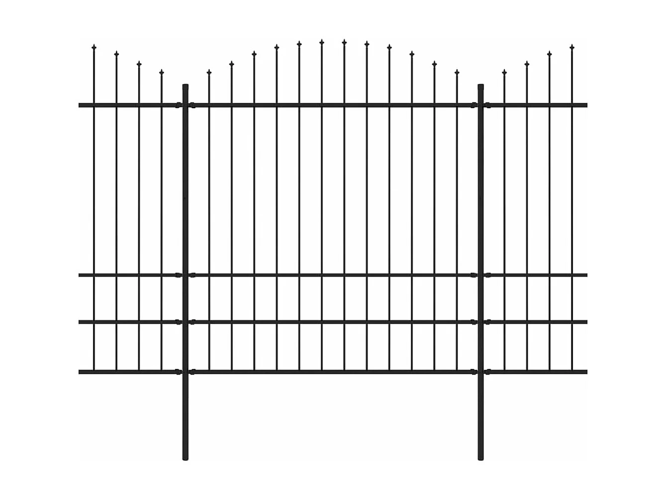 Speerspitze Gartenzaun Stahl (1,75-2) x 11,9 m Schwarz