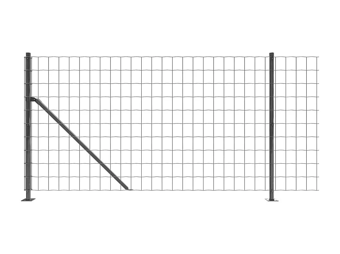 Draadgaashekwerk met antraciet flens 1x10 m