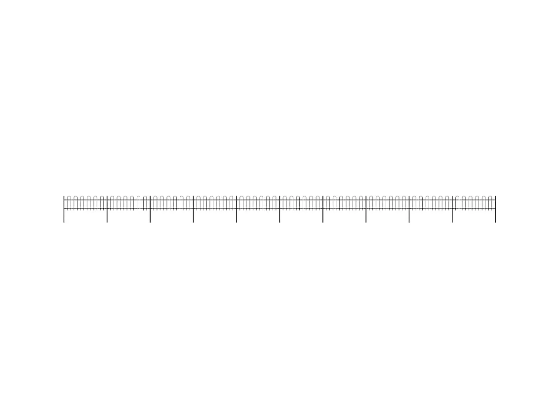 Recinzione da giardino con cerchio in acciaio 17 x 0,6 m nero