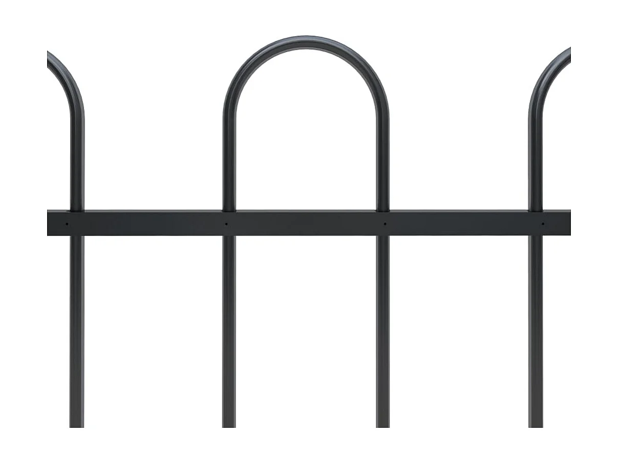 Cl?ture de jardin avec dessus en cerceau Acier 17 x 0,6 m Noir