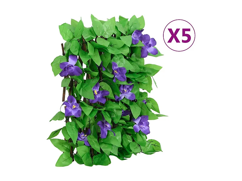?Treillis de lierre artificiel extensible 5 pcs vert 180x20 cm